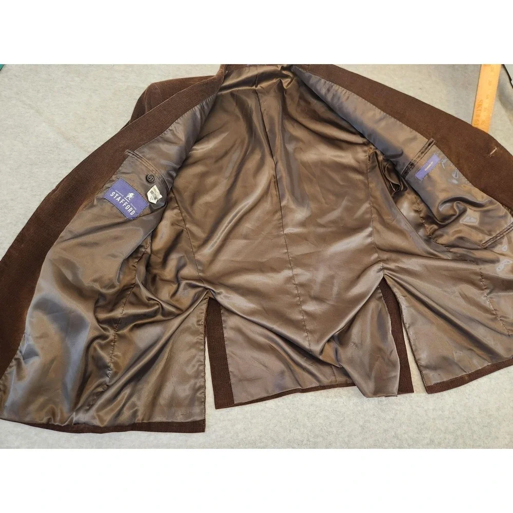 Stafford Sport Coat Mens 44 Regular Brown Corduroy Signature Classic Fit Blazer‎